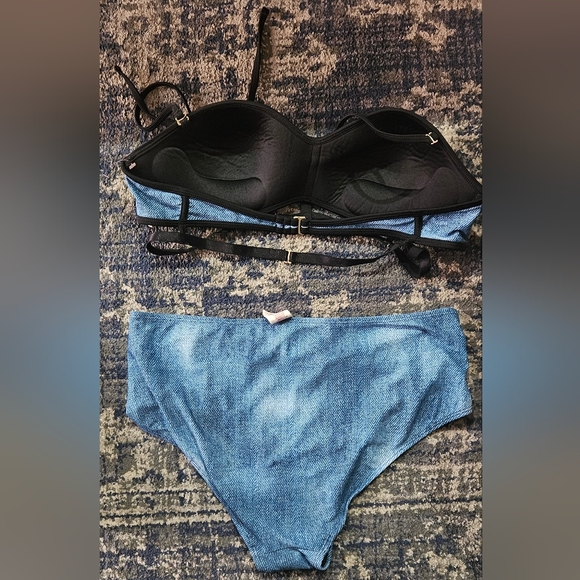 Blue Denim and Black Print 2-piece - Picture 2 of 2